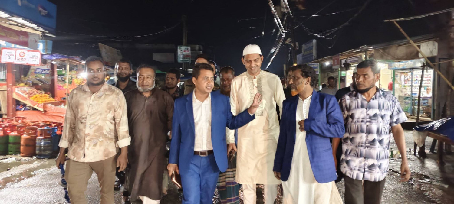 গোয়াইনঘাটে রাধানগর বাজারের উন্নয়ন কাজ পরিদর্শনে ইউএনও রতন কুমার অধিকারী