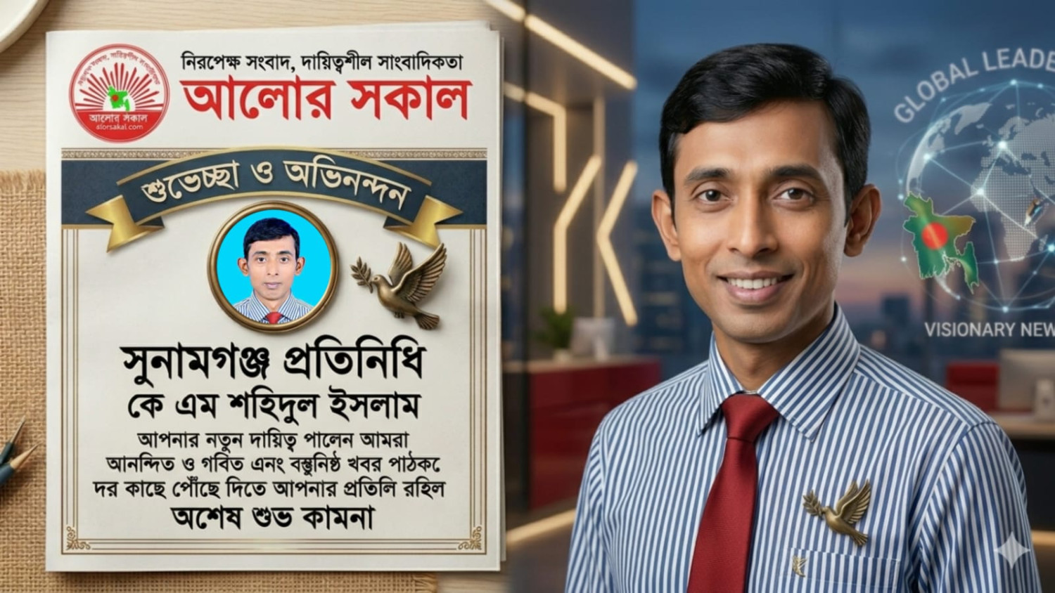 দৈনিক আলোর সকালের সুনামগঞ্জ প্রতিনিধি হলেন এম শহিদুল ইসলাম