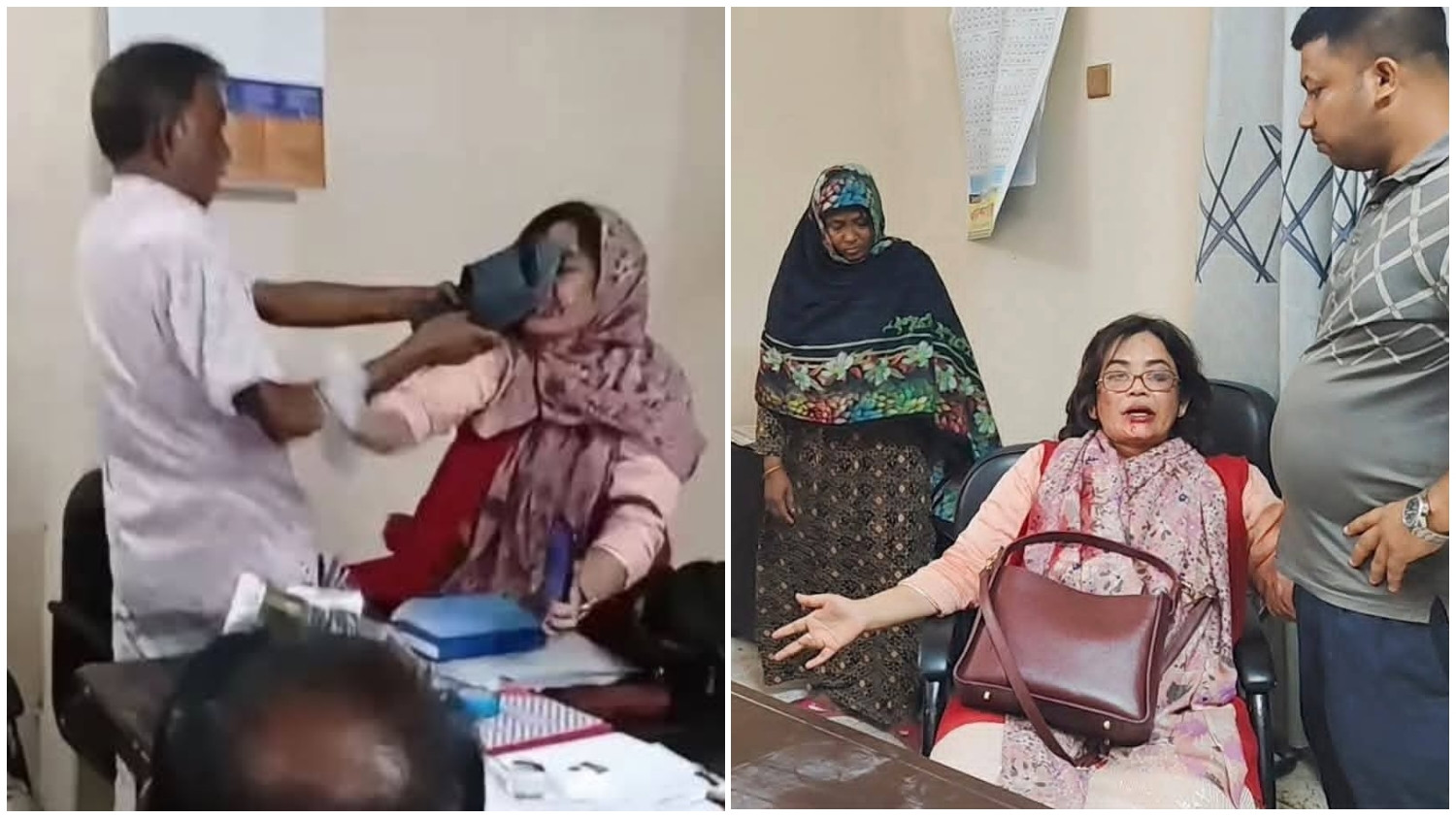 রাজশাহীতে কলেজে ঢুকে শিক্ষিকাকে জুতাপেটা: বিএনপি নেতাসহ অভিযুক্তরা