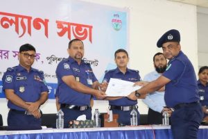 সিলেট জেলার শ্রেষ্ঠ অফিসার হিসাবে সম্মননা পুরস্কার পেলেন কানাইঘাট থানার ওসি মো:আমিনুল ইসলাম